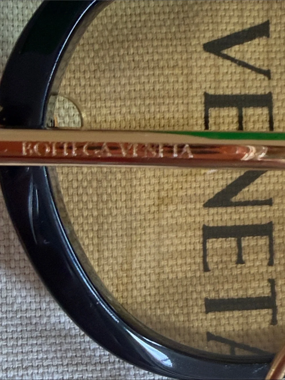NEW in Box Bottega Veneta Black and Gold 60mm Round Drop Sunglasses